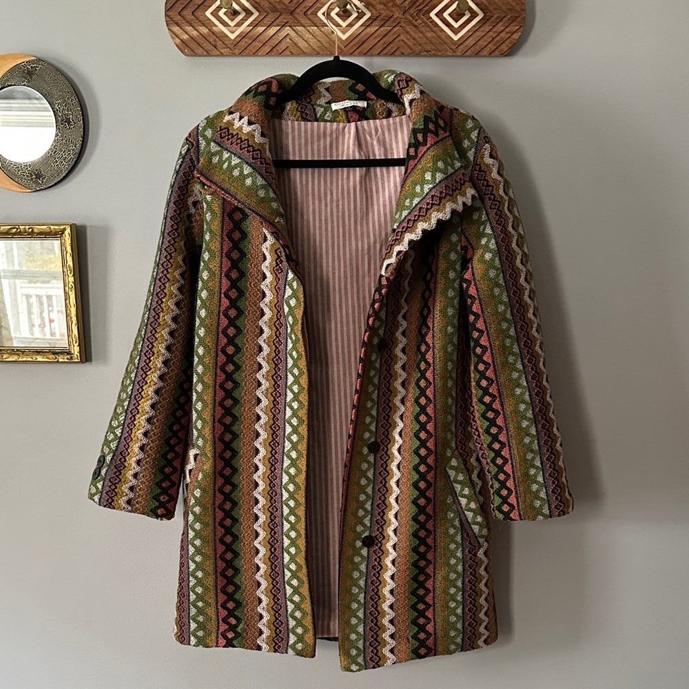 The Collection Royal Multicolor Patterned Women's Coat